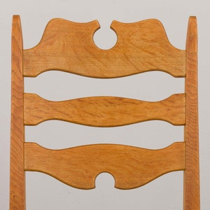 Danish set of six oak razor chairs, H. Kjærnulf for EG Kvalitetsmøbler 1960s image 8