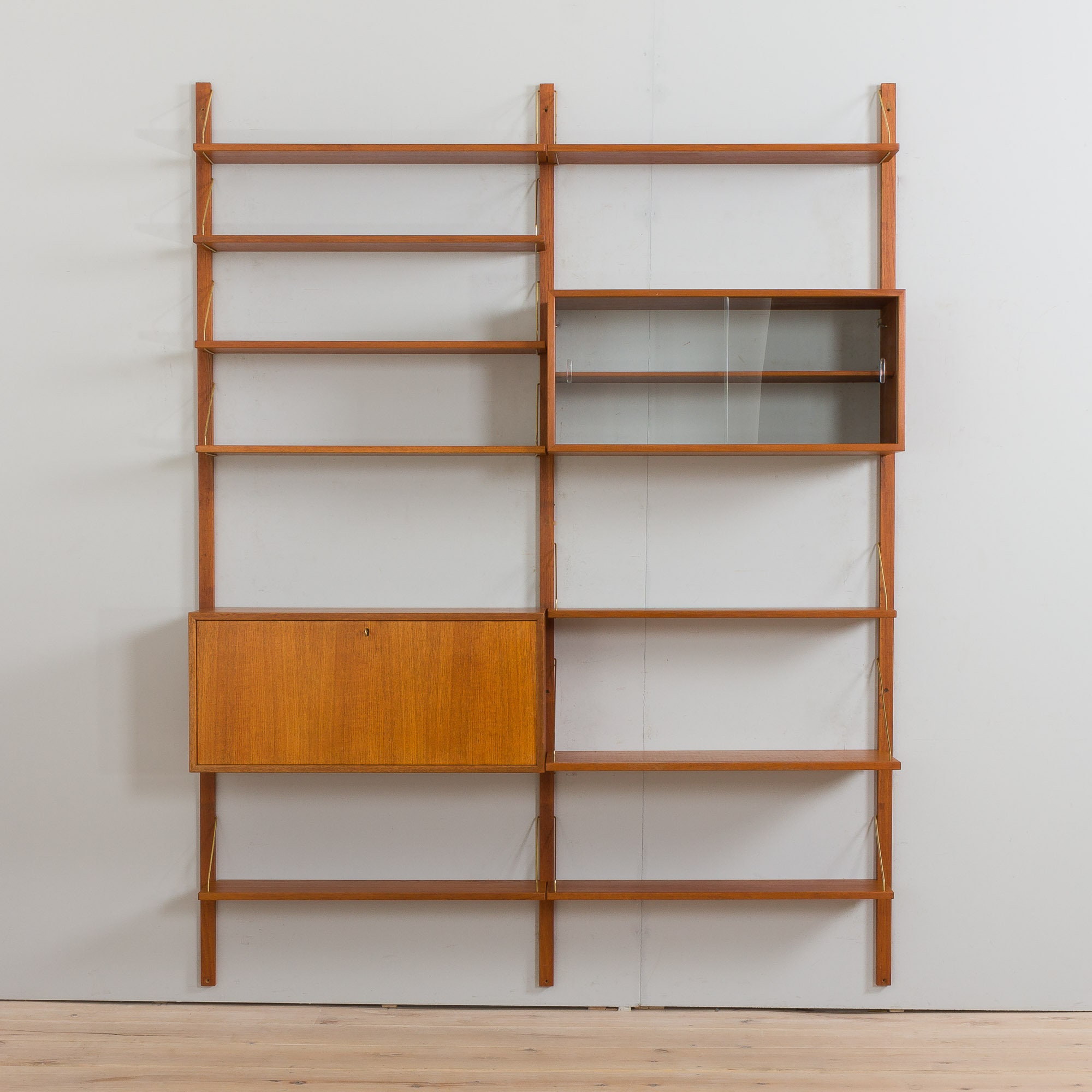 Danish Teak Modular Shelving System W Secretary Desk in the Etsy
