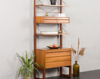 Poul Cadovius Royal free standing wall unit in walnut, Denmark 1960s