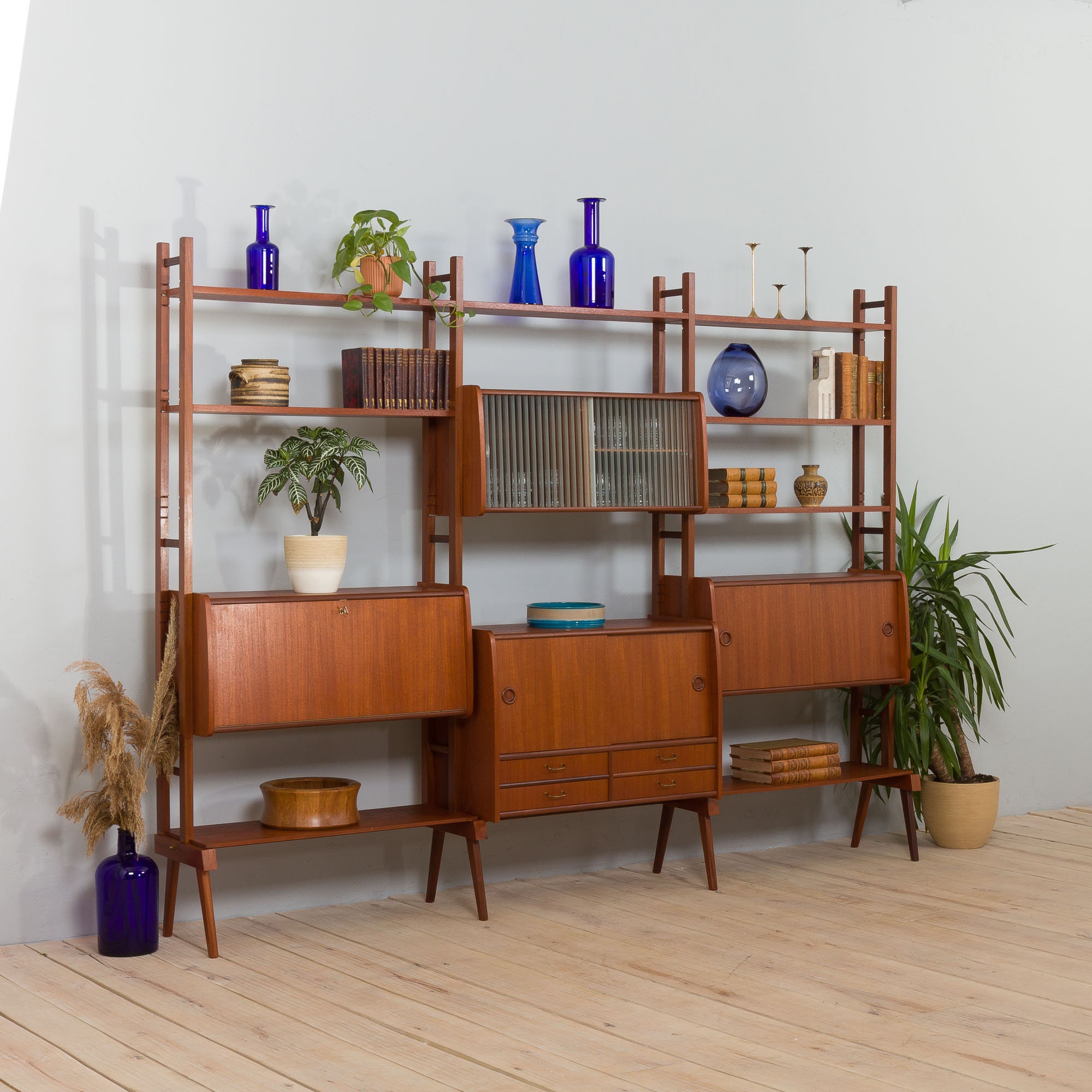 Unit Freestanding - Vintage 4 Scandinavian Cabinets, With Wall Denmark, 1960s Etsy Teak