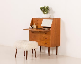 Danish teak secretaire with hidden vanity, 1960s