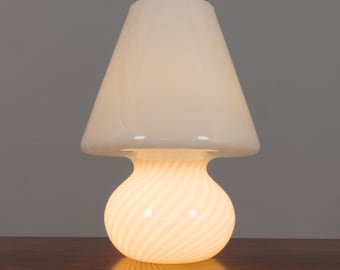 Big Mushroom Venini table lamp, Murano swirl glass, Italy 1960s