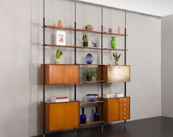 Italian floor to celling mid-century wall unit, 1960s