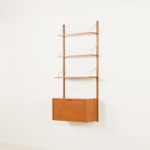 Poul Cadovius home office wall unit with a hidden desk, 1960s