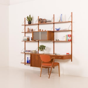 Teak shelving unit by Preben Sorensen for PS System, Randers, Denmark, 1960s