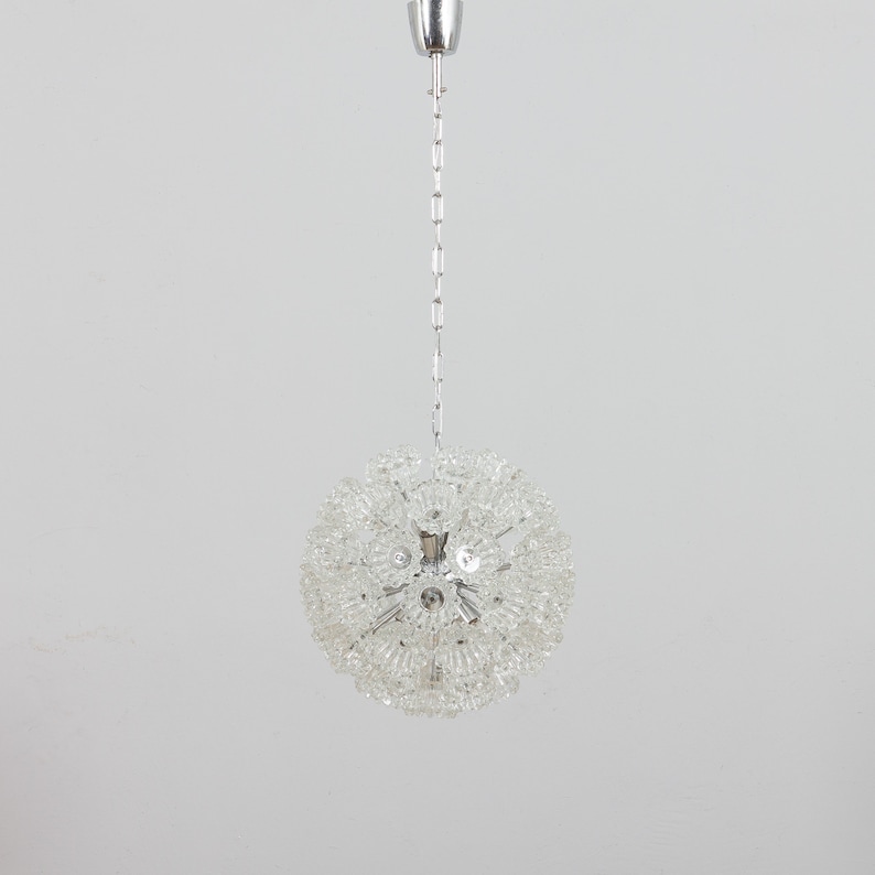 Venini style Murano glass flowers Sputnik chandelier, Italy 1970s image 2