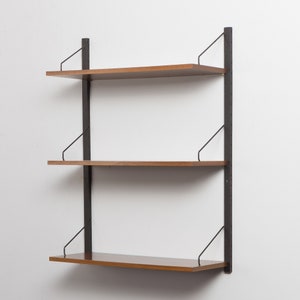 Poul Cadovius set of 3 extra deep walnut shelves for Cado, Denmark, 1960s image 4