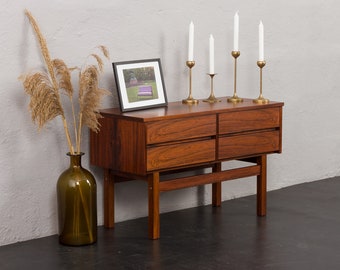 Small Scandinavian Rosewood Console with 4 Drawers, Denmark 1960s