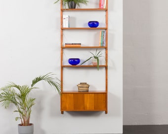 Poul Cadovius style teak one bay wall unit, Denmark 1970s