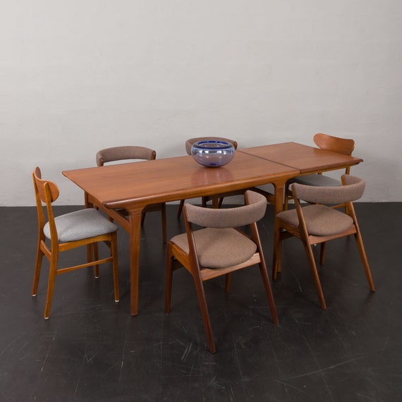 Set of Four Teak Fire Chairs by Kai Kristiansen in new wool upholstery Denmark 1960s