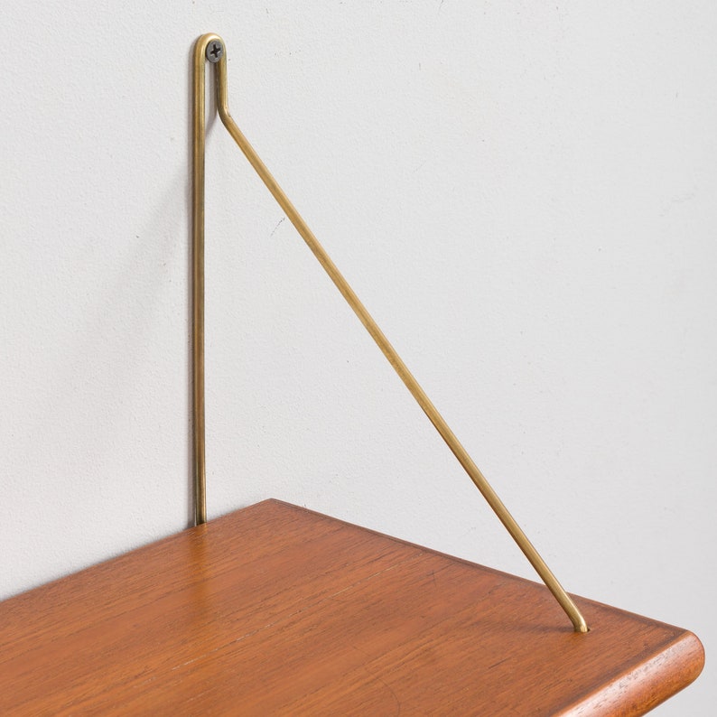 Danish mid-century set of teak shelf with a console, 1950s image 8