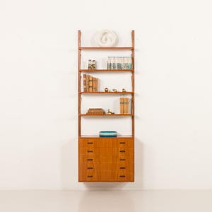 Danish vintage  teak wall unit by GL Mobler, 1960s