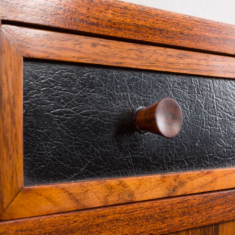 Mid-century modern rosewood sideboard with drawers finished in black leather, Denmark, 1960s image 9
