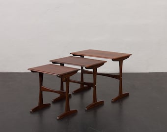 Tables gigognes Kai Kristiansen en palissandre pour Vildbjerg Möbelfabrik, Danemark des années 1960