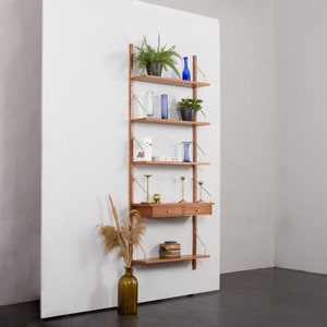 Entry wall unit with a console in Poul Cadovius style, Denmark 1960s