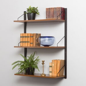 Poul Cadovius set of 3 extra deep walnut shelves for Cado, Denmark, 1960s image 1