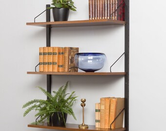 Poul Cadovius set of 3 extra deep walnut shelves for Cado, Denmark, 1960s