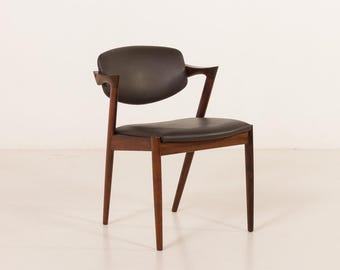 Kai Kristiansen rosewood chair  #42 in aniline leather, 1960s