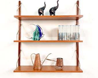 Deense teakhouten kast, set van 3 planken in de stijl van Cadovius, Sorensen, jaren 60