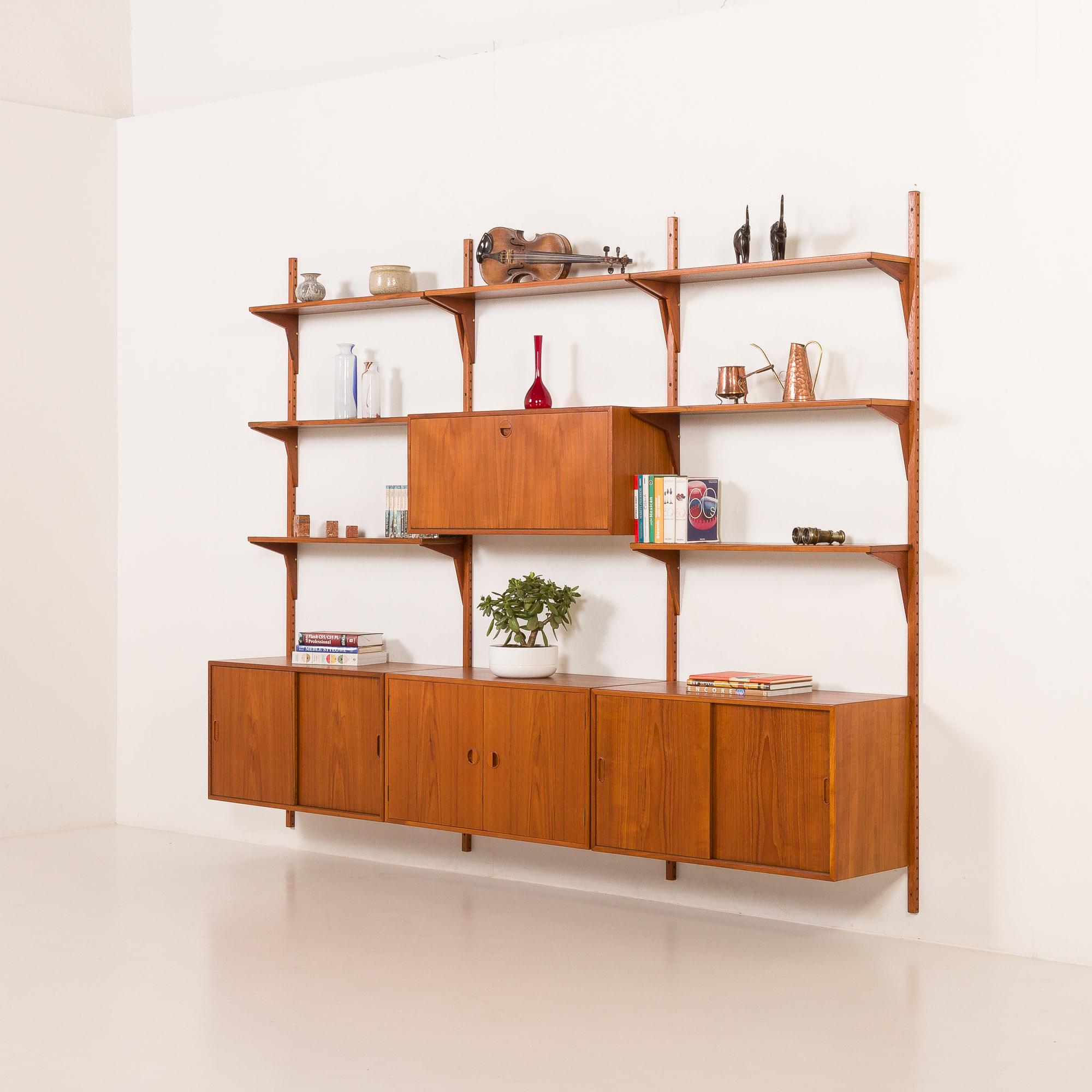 Hansen and Guldborg 3 Bay Teak Wall Unit, Denmark 1960s - Etsy