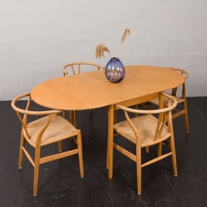 Bernhard Pedersen &Son oak drop leaf dining table  Denmark 1970s