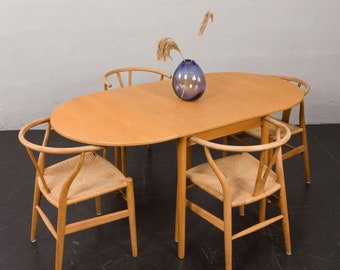 Bernhard Pedersen &Son oak drop leaf dining table  Denmark 1970s