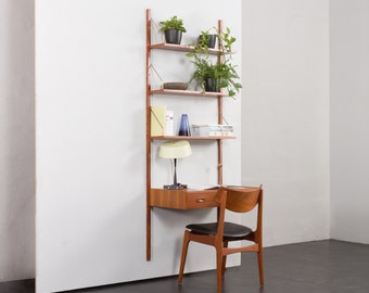 Preben Sorensen PS system floating desk wall unit, Denmark 1970s