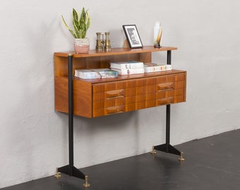 Italian mid-century modern walnut console in the style of Carlo di Carli, 1960s