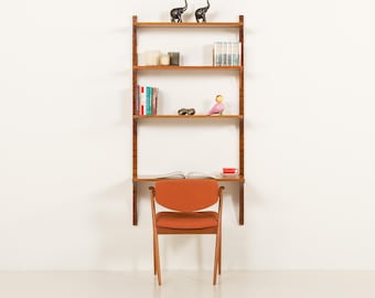 Poul Cadovius shelving unit with a desk, 1960s