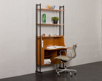 Free-Standing Home Office Wall Unit, in Vittorio Dassi style 1960s, Italy