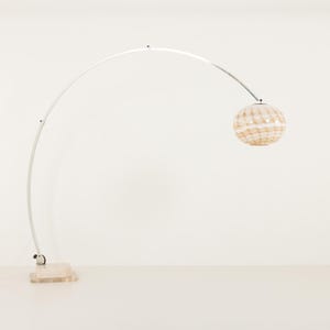 Italian mid century extra large arc lamp with Murano glass shade, 1970s