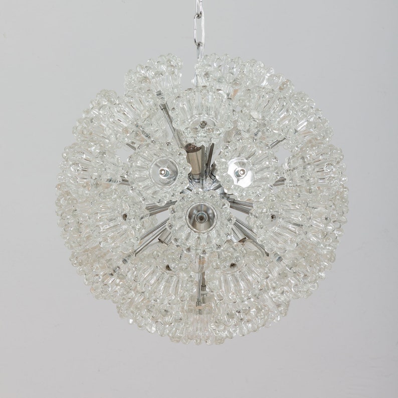 Venini style Murano glass flowers Sputnik chandelier, Italy 1970s image 3