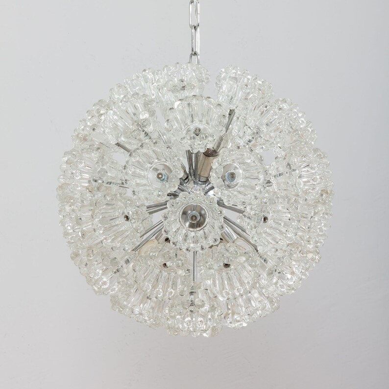 Venini style Murano glass flowers Sputnik chandelier, Italy 1970s image 4