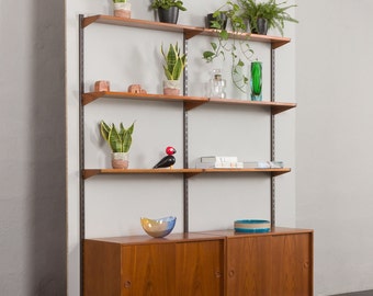 Kai Kristiansen two bay teak wall unit, Denmark, 1960s