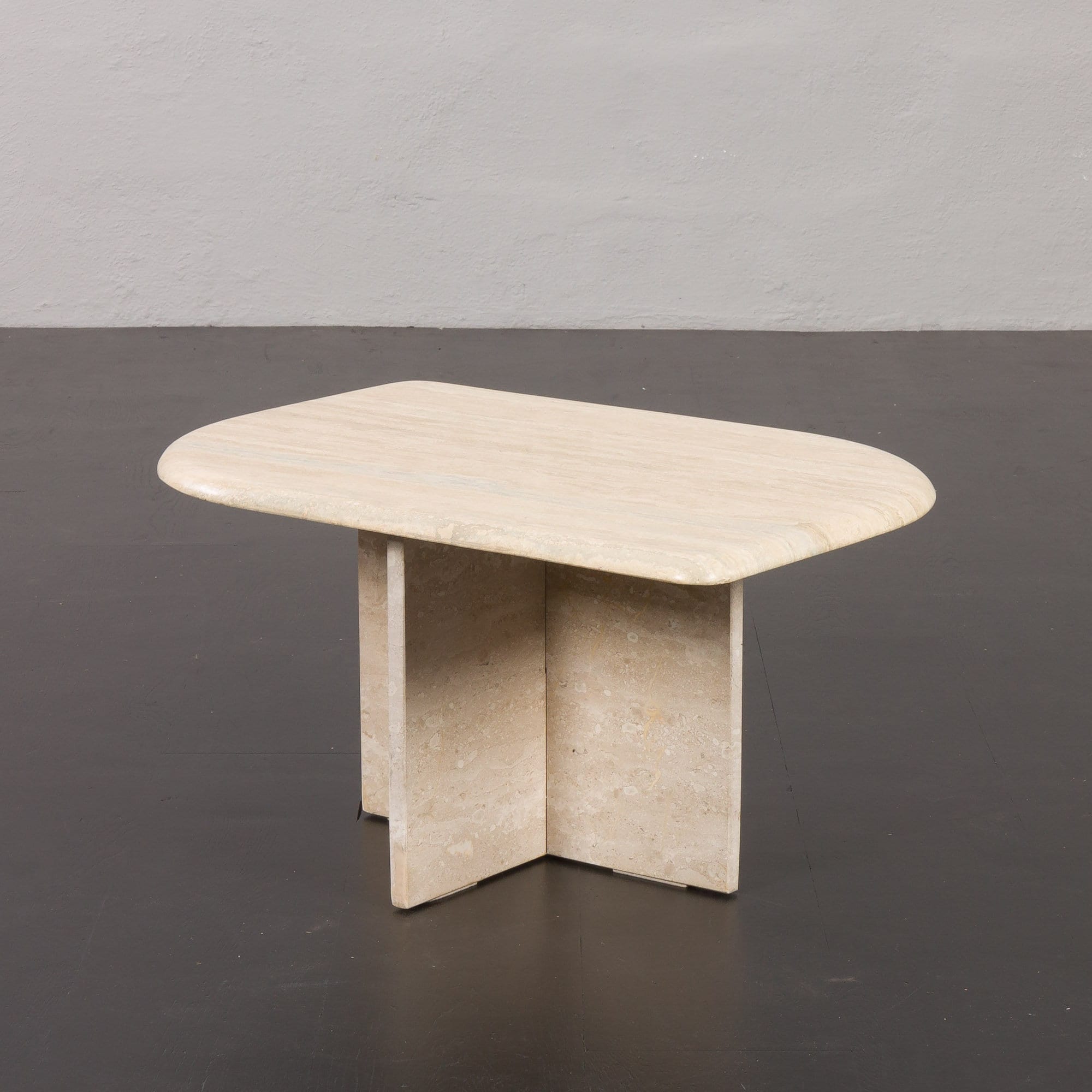 Mid century 2024 travertine coffee table