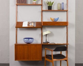 Modular mid-century wall unit by in the style of Poul Cadovius, Denmark, 1960s