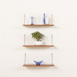 Danish mid-century floating shelves in teak, set of 3, 1960s