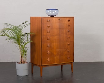 Kai Kristiansen bow front dresser with 7 drawers, Denmark, 1960s