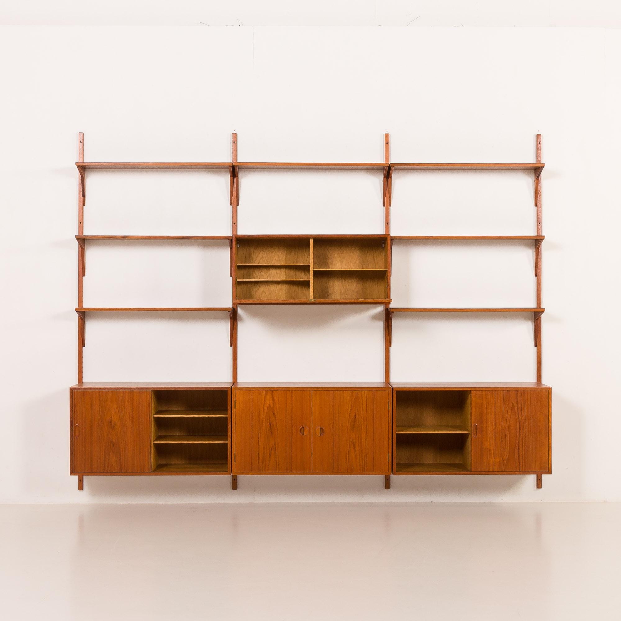 Hansen and Guldborg 3 Bay Teak Wall Unit, Denmark 1960s - Etsy