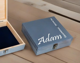 Personalized Groomsmen Proposal Gift Box, Engraved Cigar Box, Cigar Holder Box, Cigar Accessories Box, Stash Box