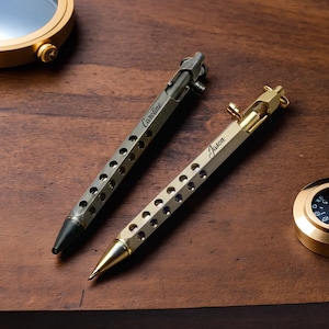 Personalized Bolt Action Pen - Engraved Custom Gift for Him, Groomsmen, Dad, Boyfriend