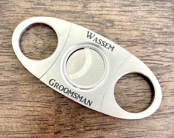 Engraved Cigar Cutter, Cigar Cutter Personalized, Personalized Groomsmen Gifts, Custom Cigar Accessories, Best Man Gift, Bachelor Party Gift
