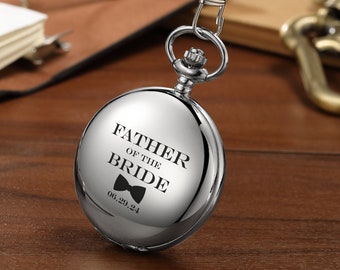 Personalized Pocket Watch, Engraved Gift for Groomsmen