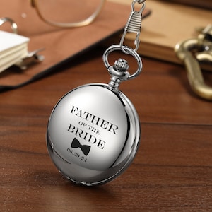Pocket Watch Gift for Groom, Pocket Watch Gift for Groomsmen, Pocket Gift for Best Man, Personalized Pocket Watch for Husband Anniversary