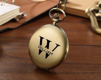 Regalo de reloj de bolsillo para el novio, regalo de reloj de bolsillo para los padrinos, regalo de bolsillo para el padrino, reloj de bolsillo personalizado para el aniversario del marido