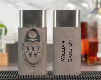 Personalized Cigar Case with Cutter – Groomsmen Gift
