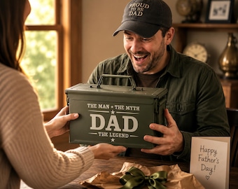Custom Engraved Ammo Can – Personalized Military Box for Dad – Father's Day Gift