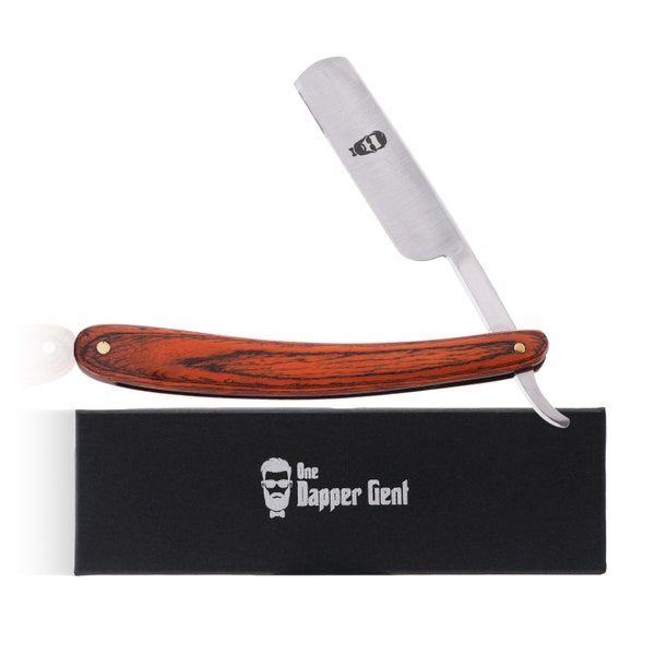 Personalized Wood Straight Razor for Men