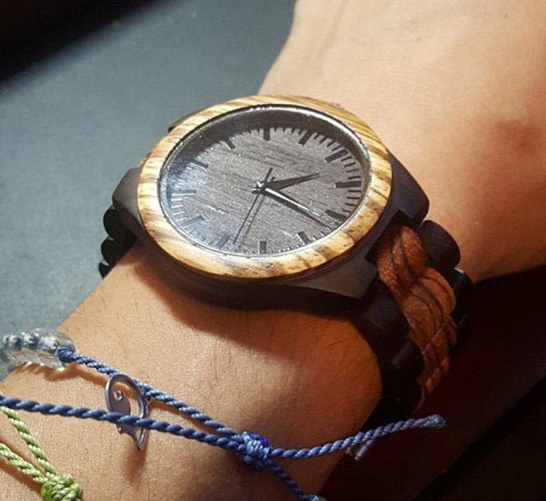 Wood Watch, Mens Wooden Watch, ENGRAVING INCLUDED Mens Wood Watch,Wood Watches for him, personalize watch, Boyfriend Gift, Gifts for Dad image 5