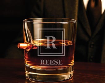 Personalisiertes Bullet Whiskey Glass - Graviertes Bourbon Geschenk, Groomsmen Geschenk